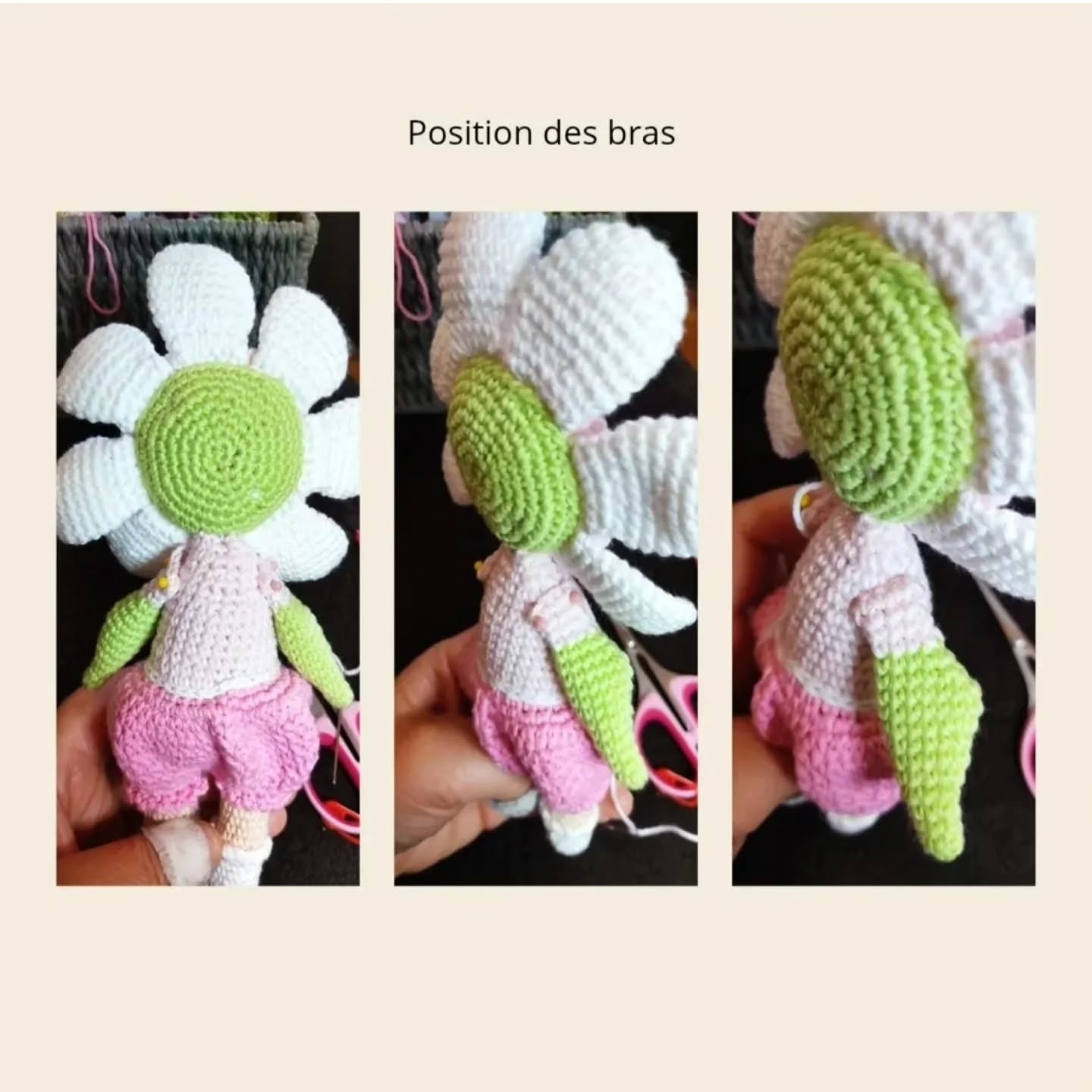 Crochet Pattern for Adorable Flower Doll Marguerite