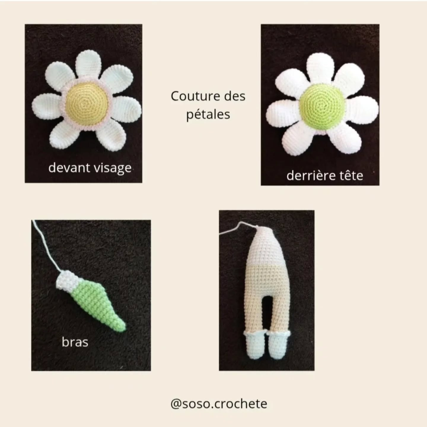 Crochet Pattern for Adorable Flower Doll Marguerite