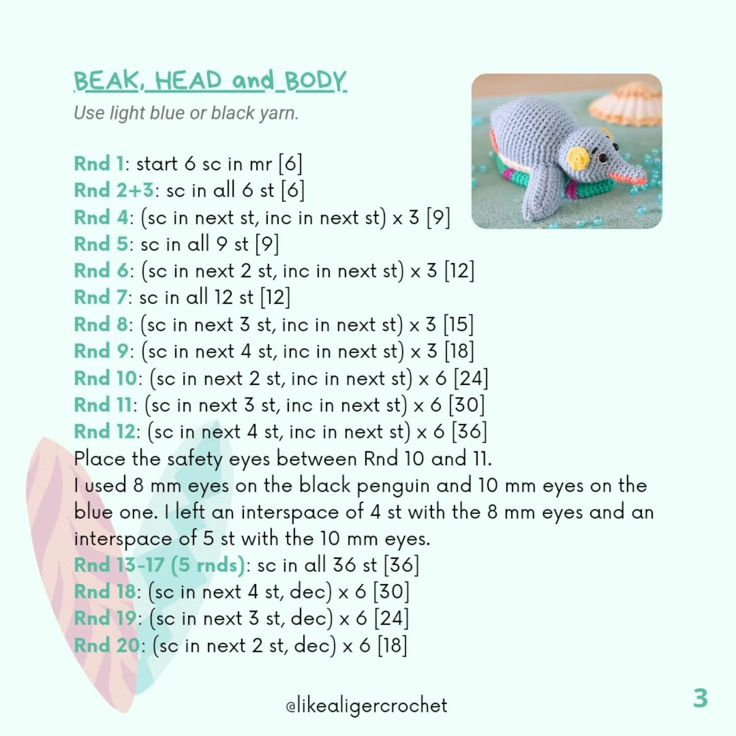 Crochet Pattern for Adorable Surfing Penguin Plush Toy