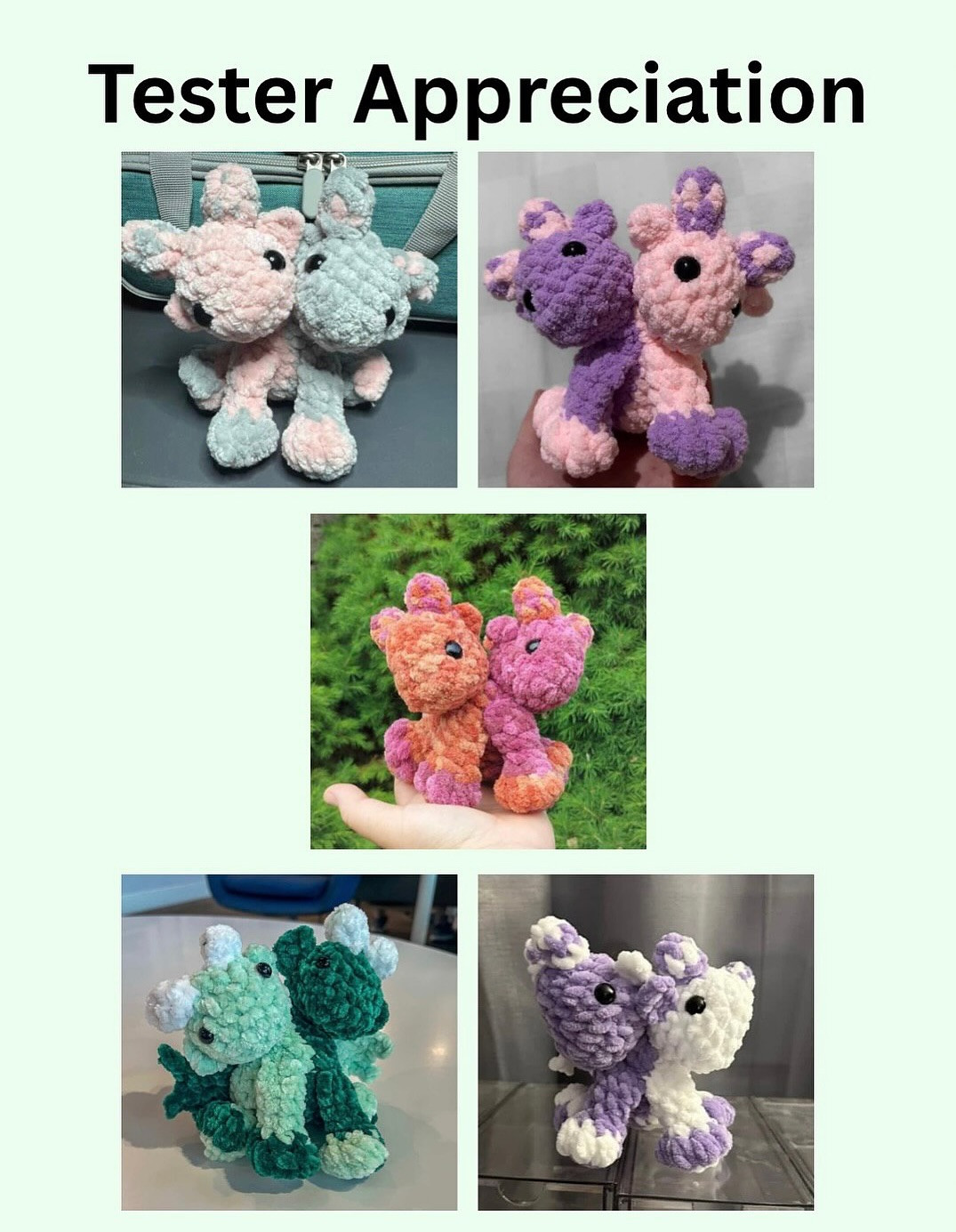 Crochet Pattern for Baby Two-Headed Dragon Amigurumi