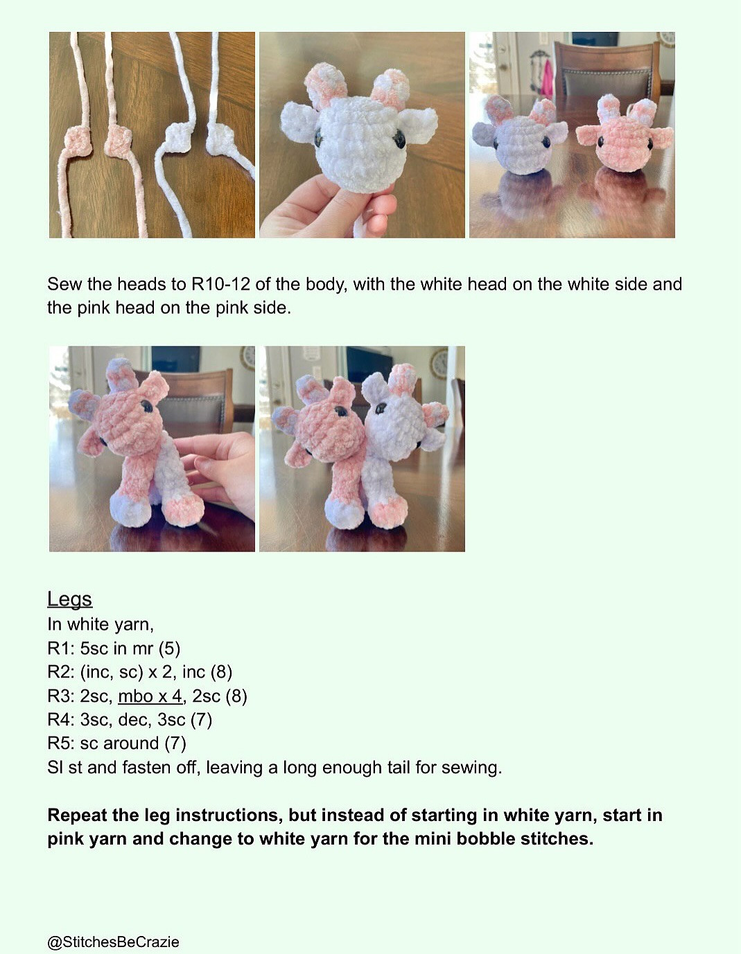 Crochet Pattern for Baby Two-Headed Dragon Amigurumi