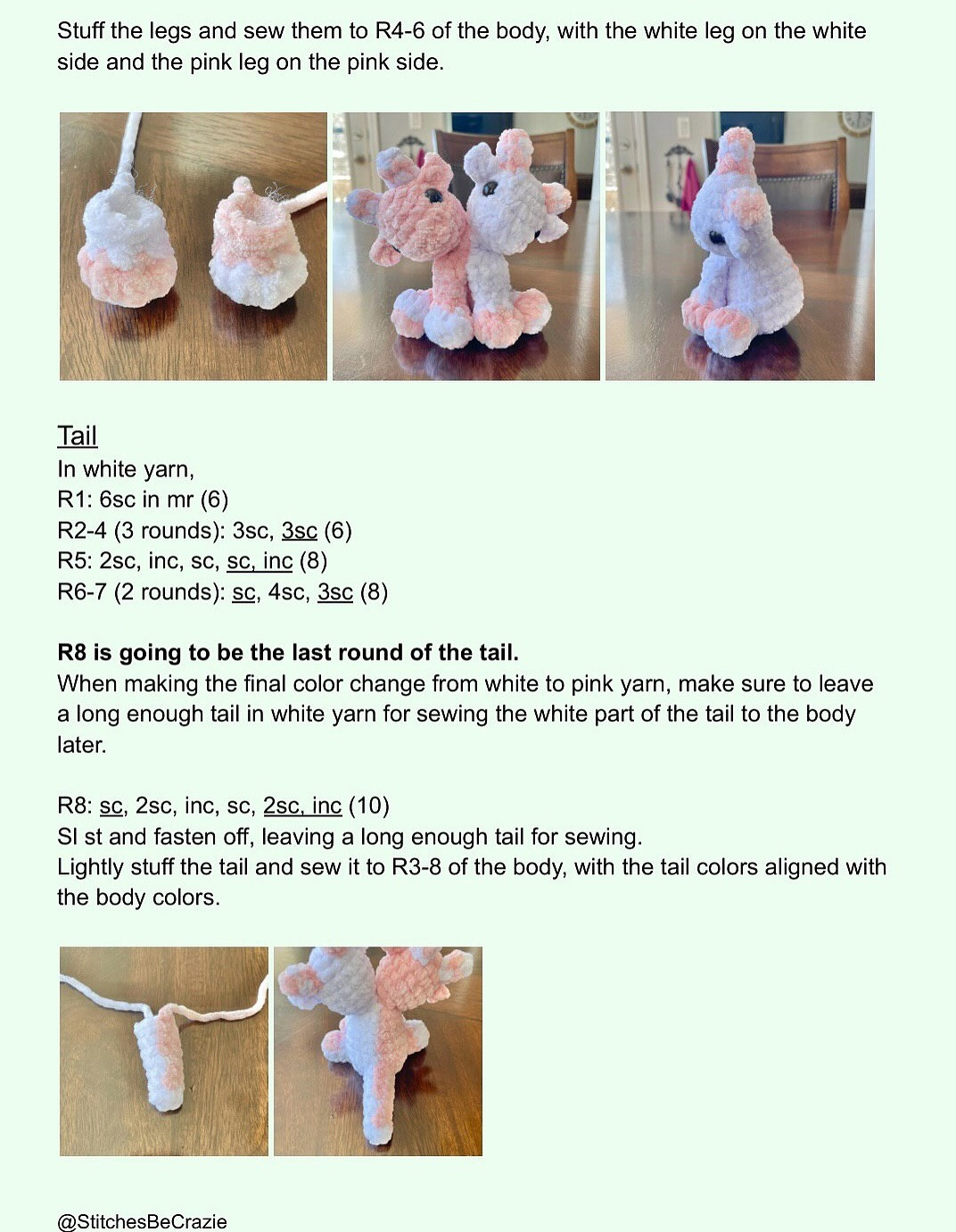 Crochet Pattern for Baby Two-Headed Dragon Amigurumi