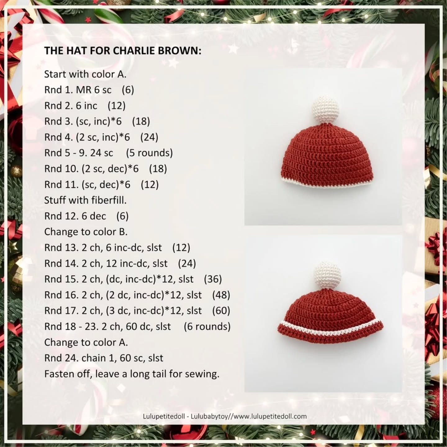 Crochet Pattern for Charlie Brown and Snoopy Winter Outfit