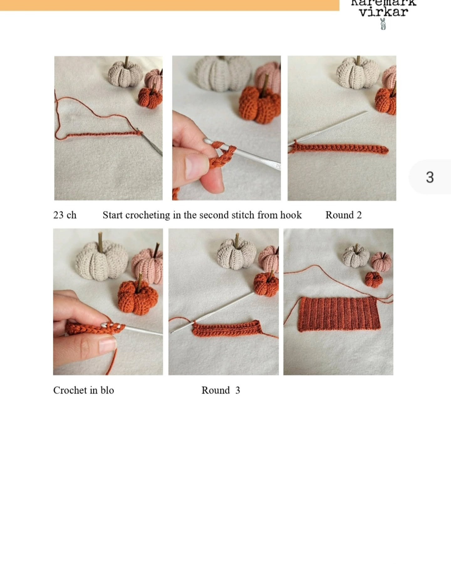 Crochet Pattern for Colorful Autumn Pumpkins in Basket