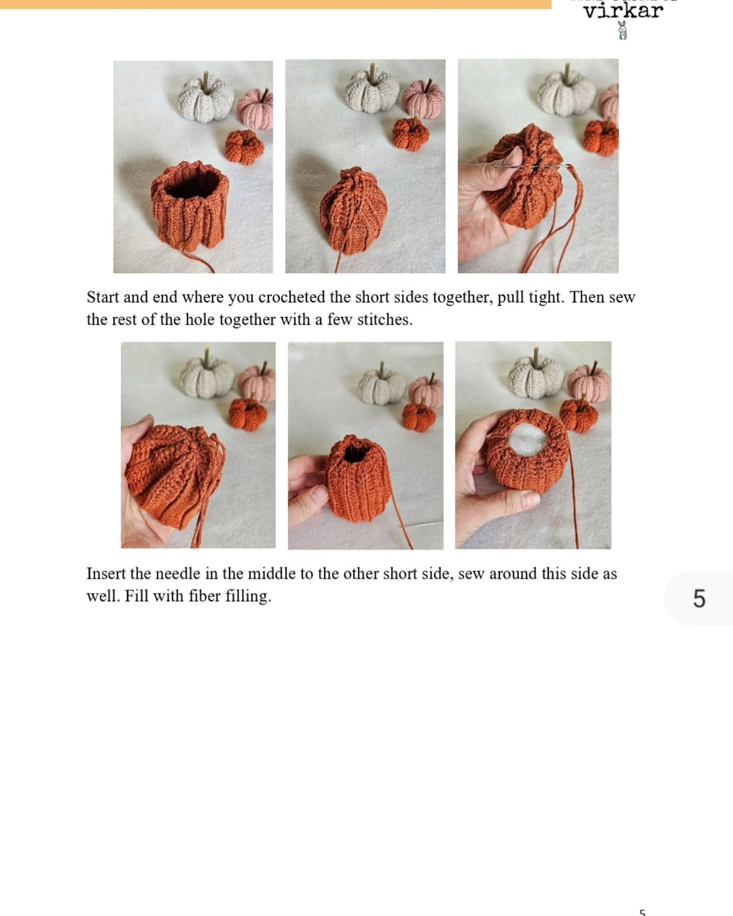 Crochet Pattern for Colorful Autumn Pumpkins in Basket