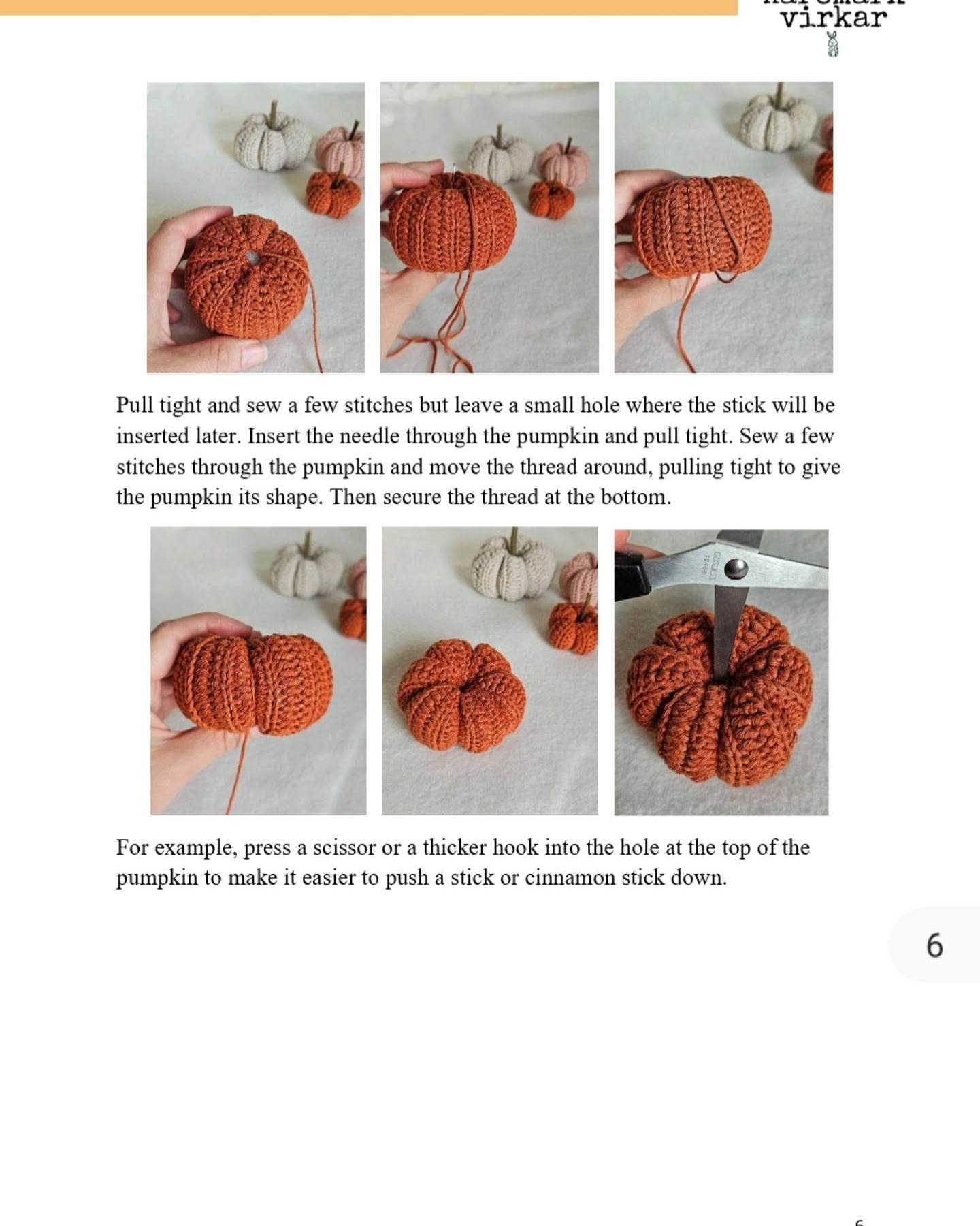 Crochet Pattern for Colorful Autumn Pumpkins in Basket
