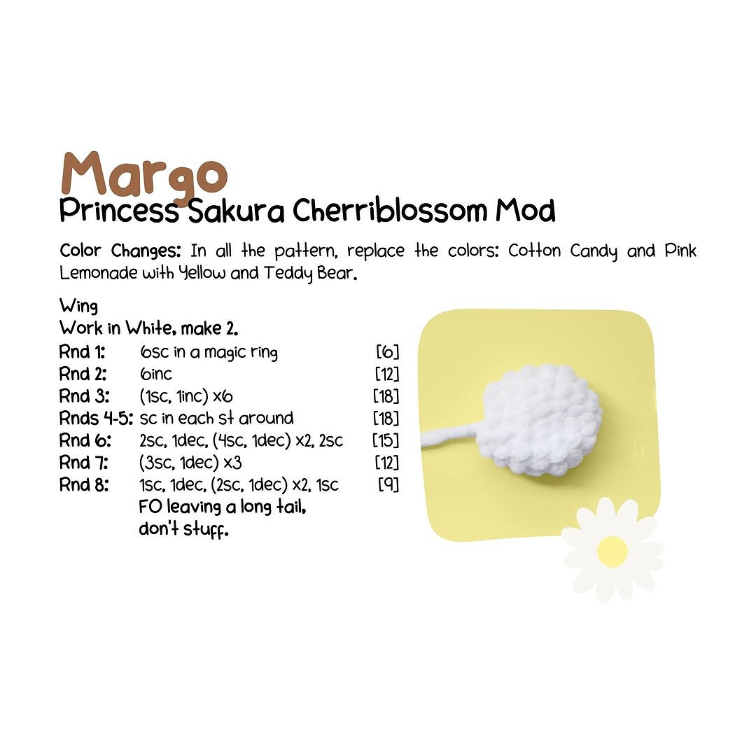 Crochet Pattern for Cute Amigurumi Bee with Daisy