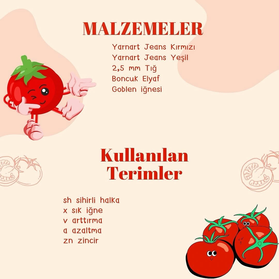 Crochet Pattern for Cute Amigurumi Tomatoes - Free Download