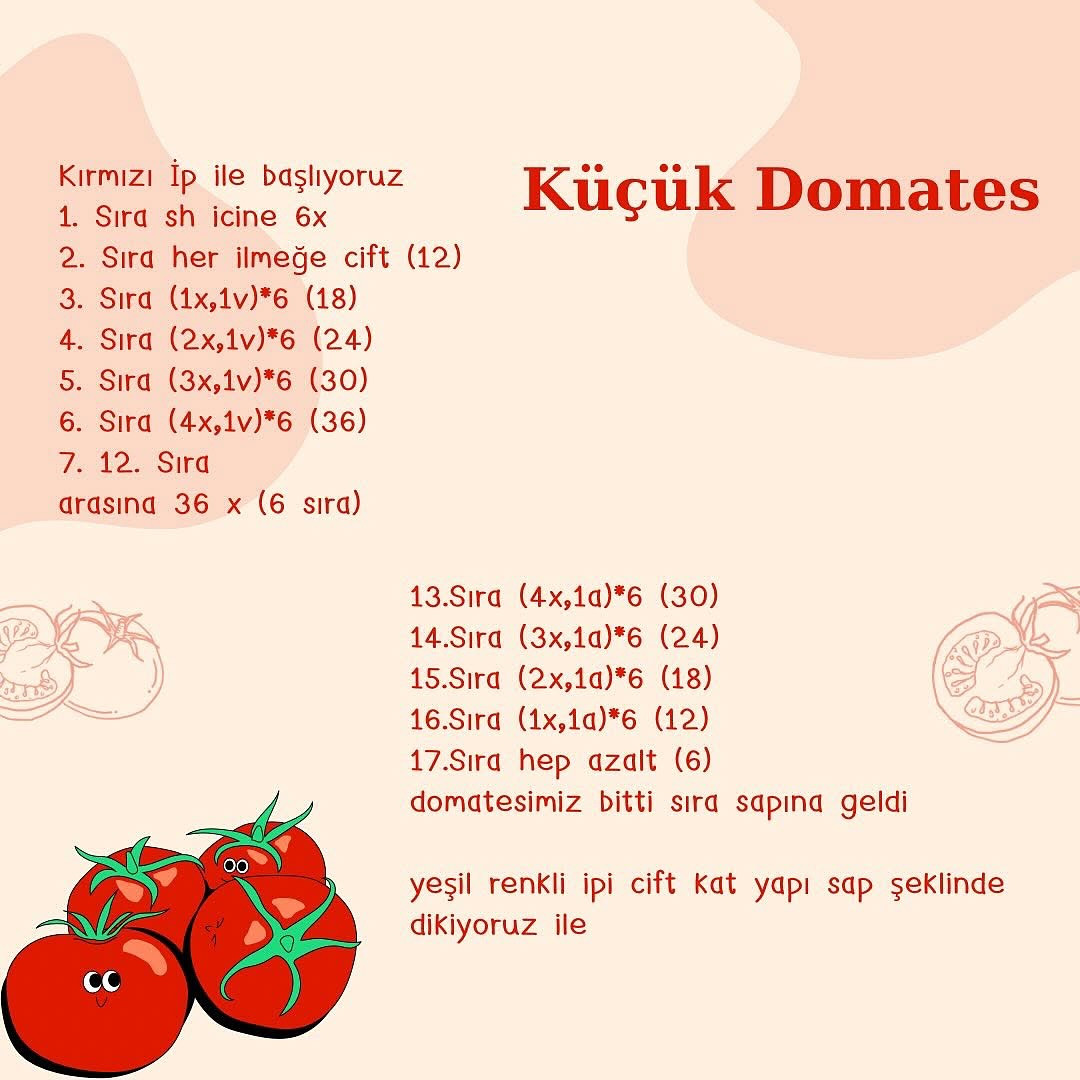 Crochet Pattern for Cute Amigurumi Tomatoes - Free Download