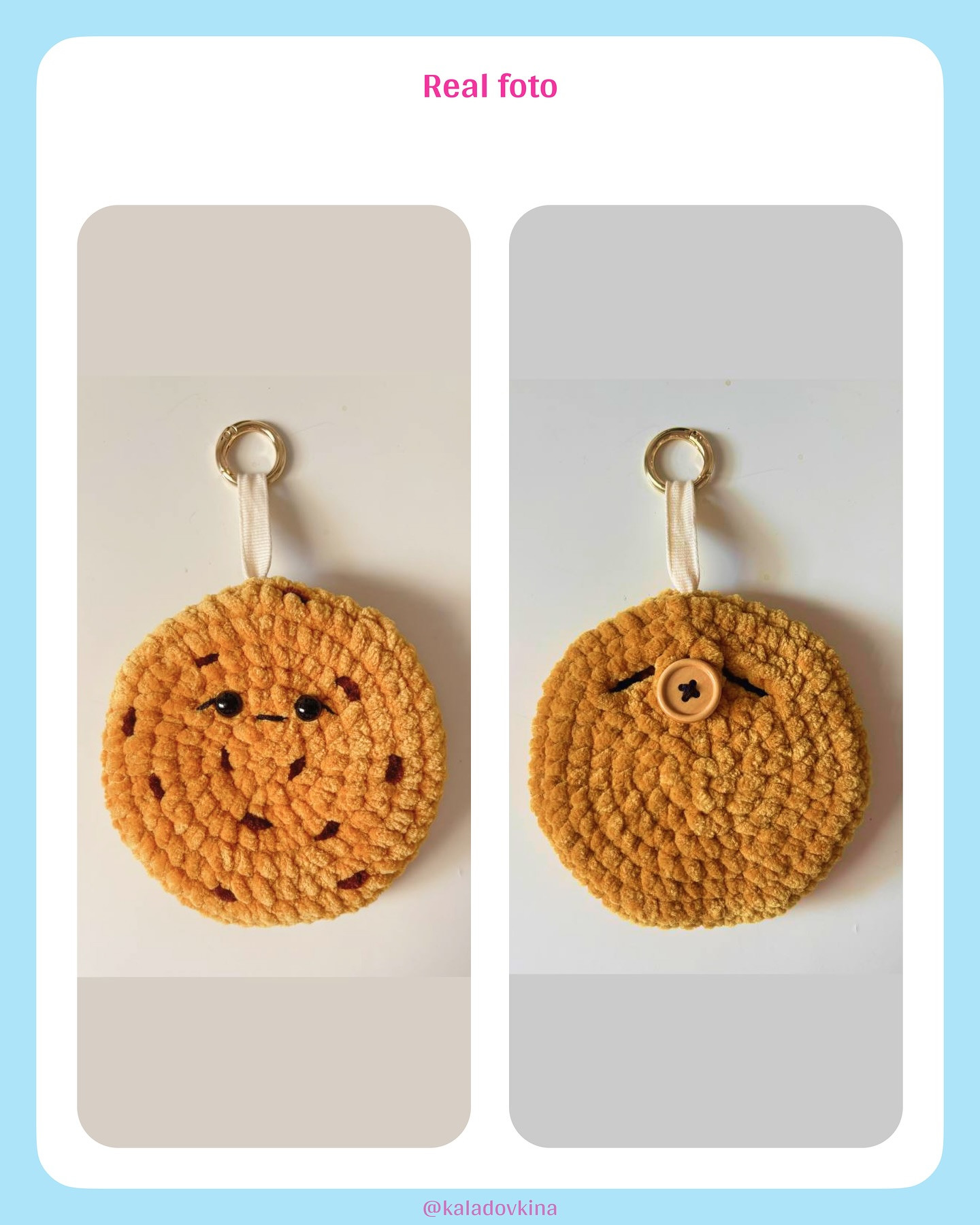 Crochet Pattern for Cute Cookie-Shaped Huggy Pouch