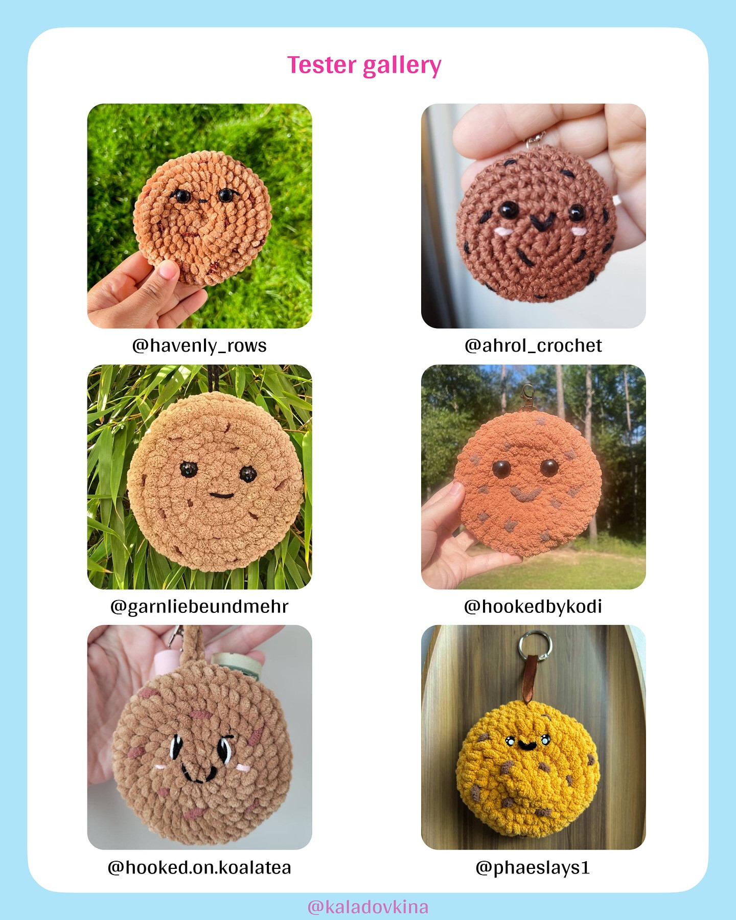 Crochet Pattern for Cute Cookie-Shaped Huggy Pouch