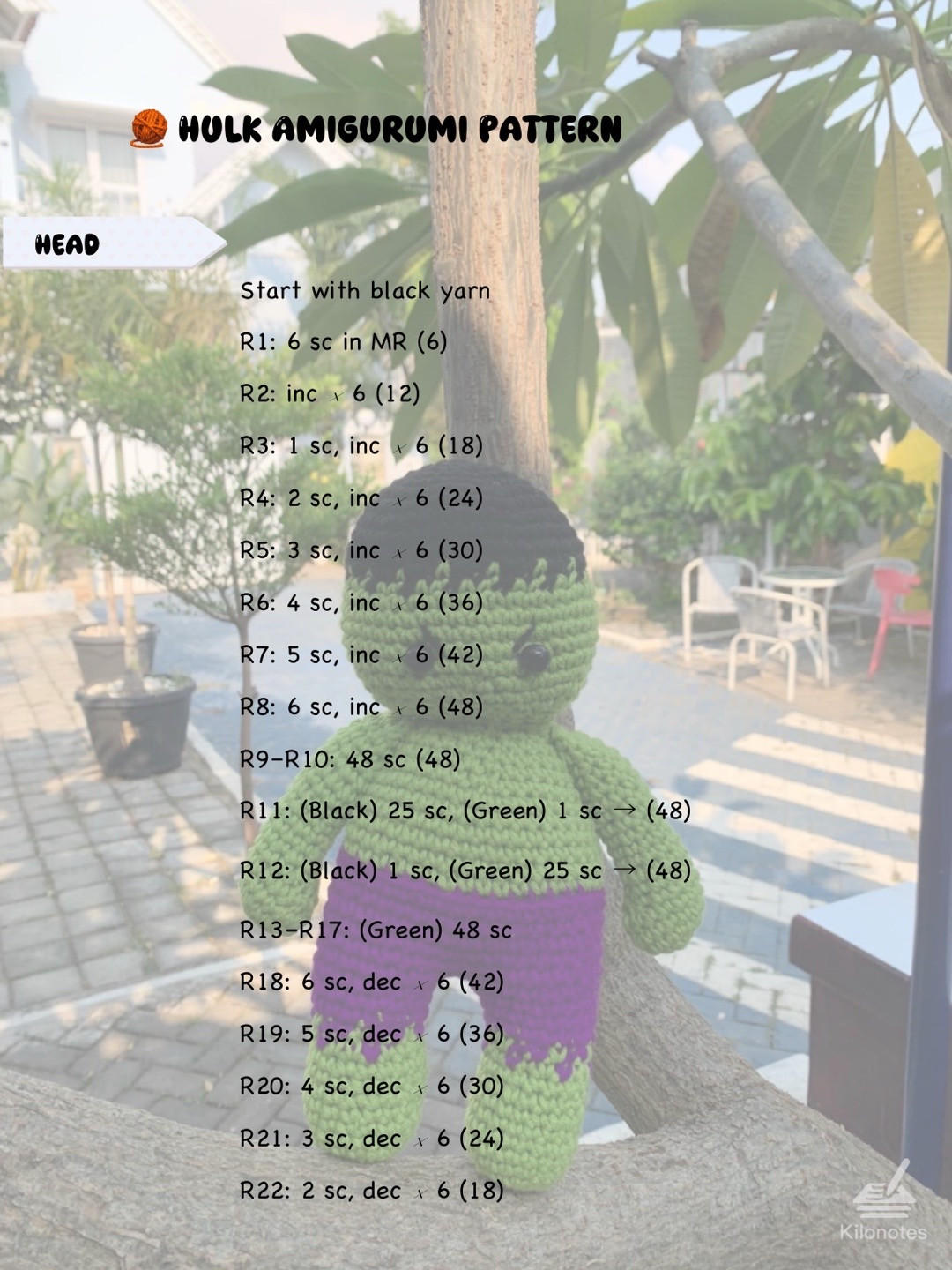 Crochet Pattern for Cute Green Monster Doll Hulk Pattern Amigurumi