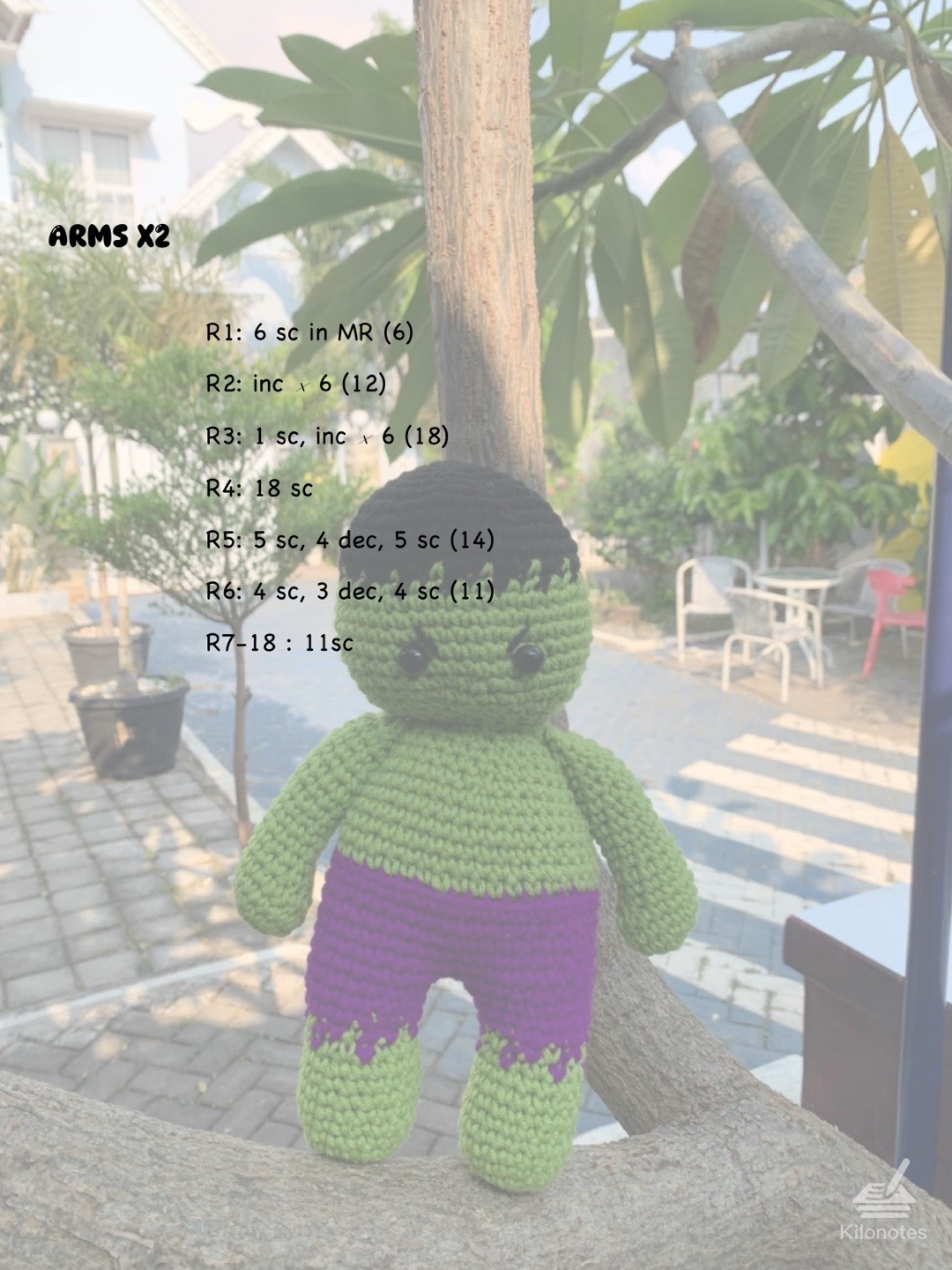 Crochet Pattern for Cute Green Monster Doll Hulk Pattern Amigurumi