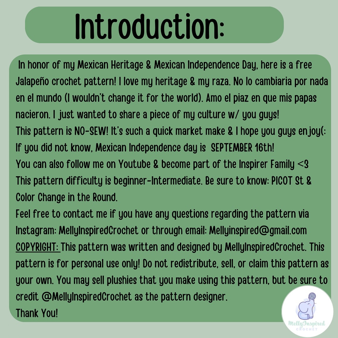 Crochet Pattern for Cute Jalapeño Amigurumi Set
