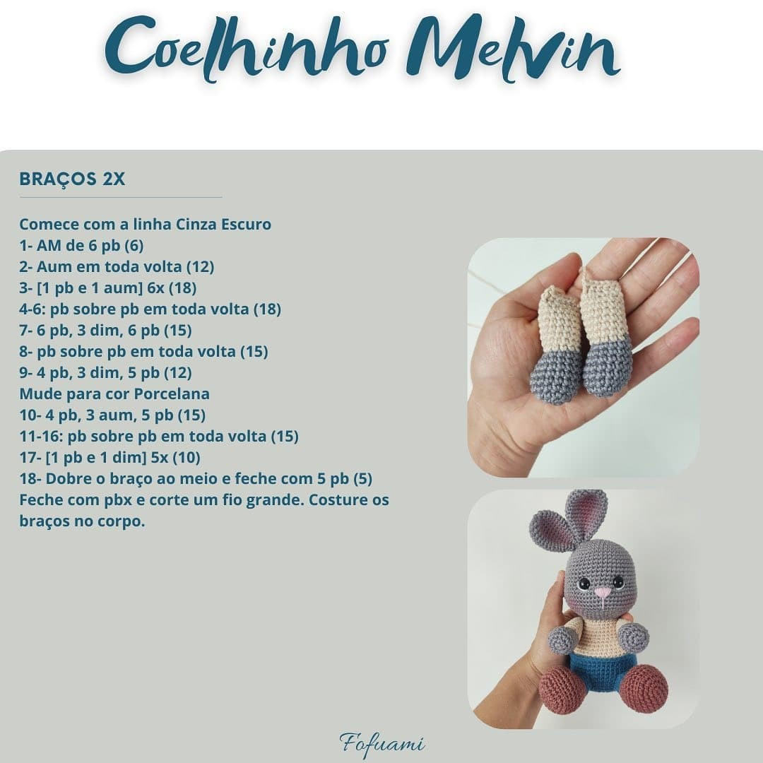 Crochet Pattern for Cute Melvin Bunny Amigurumi