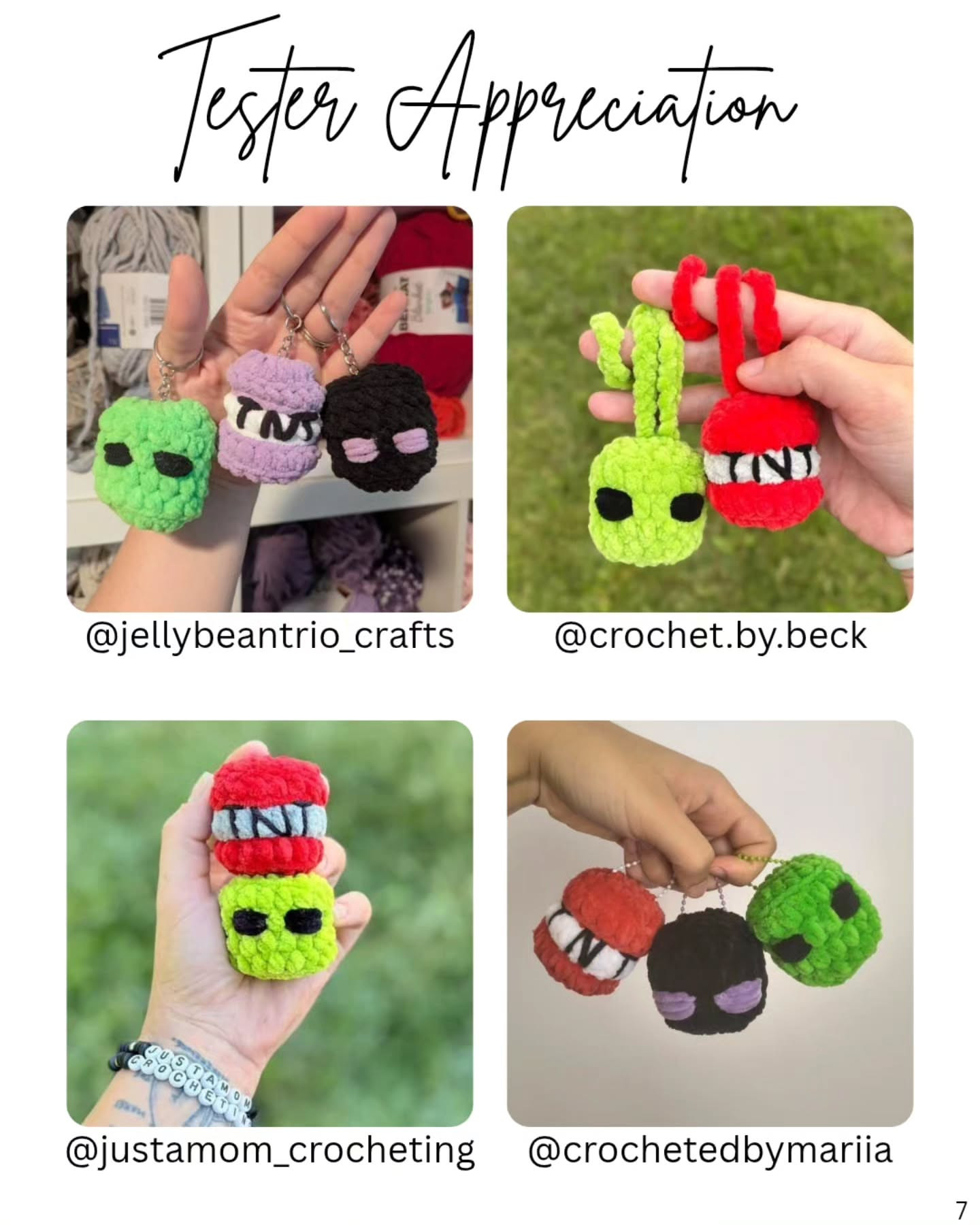 Crochet Pattern for Cute Minecraft Keychains - Free Download