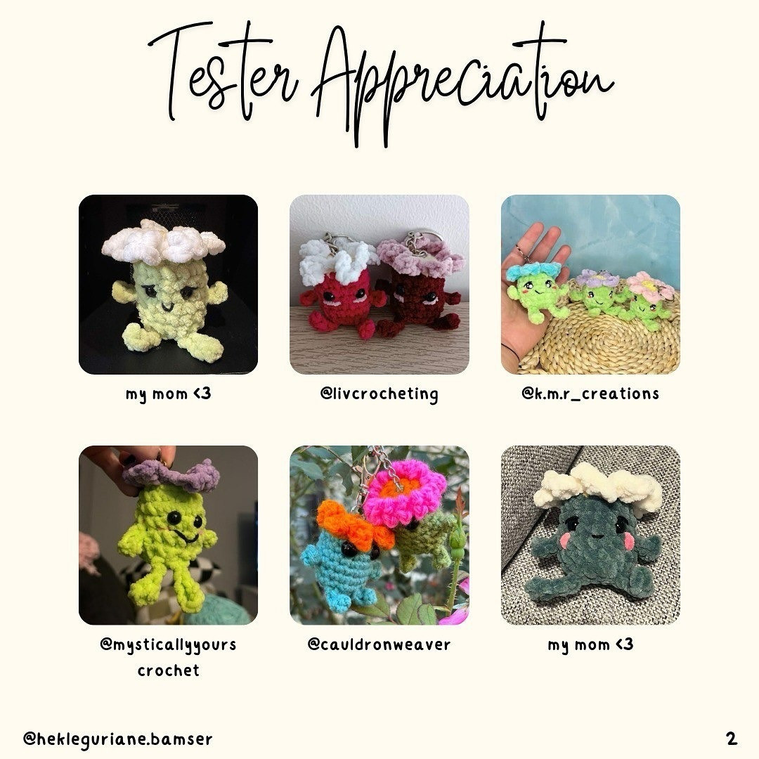 Crochet Pattern for Cute Mini Flower Keychain Toy