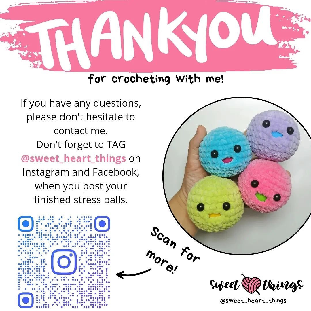 Crochet Pattern for Cute Mochi Stress Ball - Easy and Fun!
