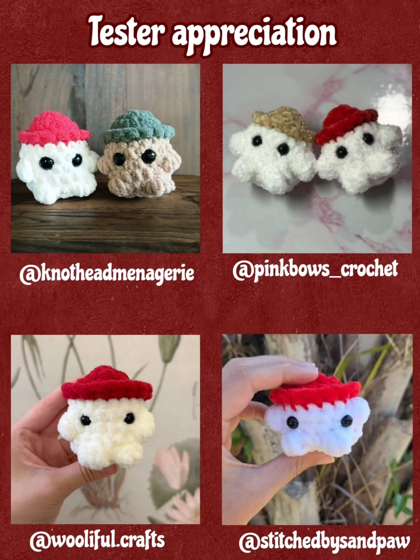 Crochet Pattern for Cute Mushroom Plushie with Red Hat