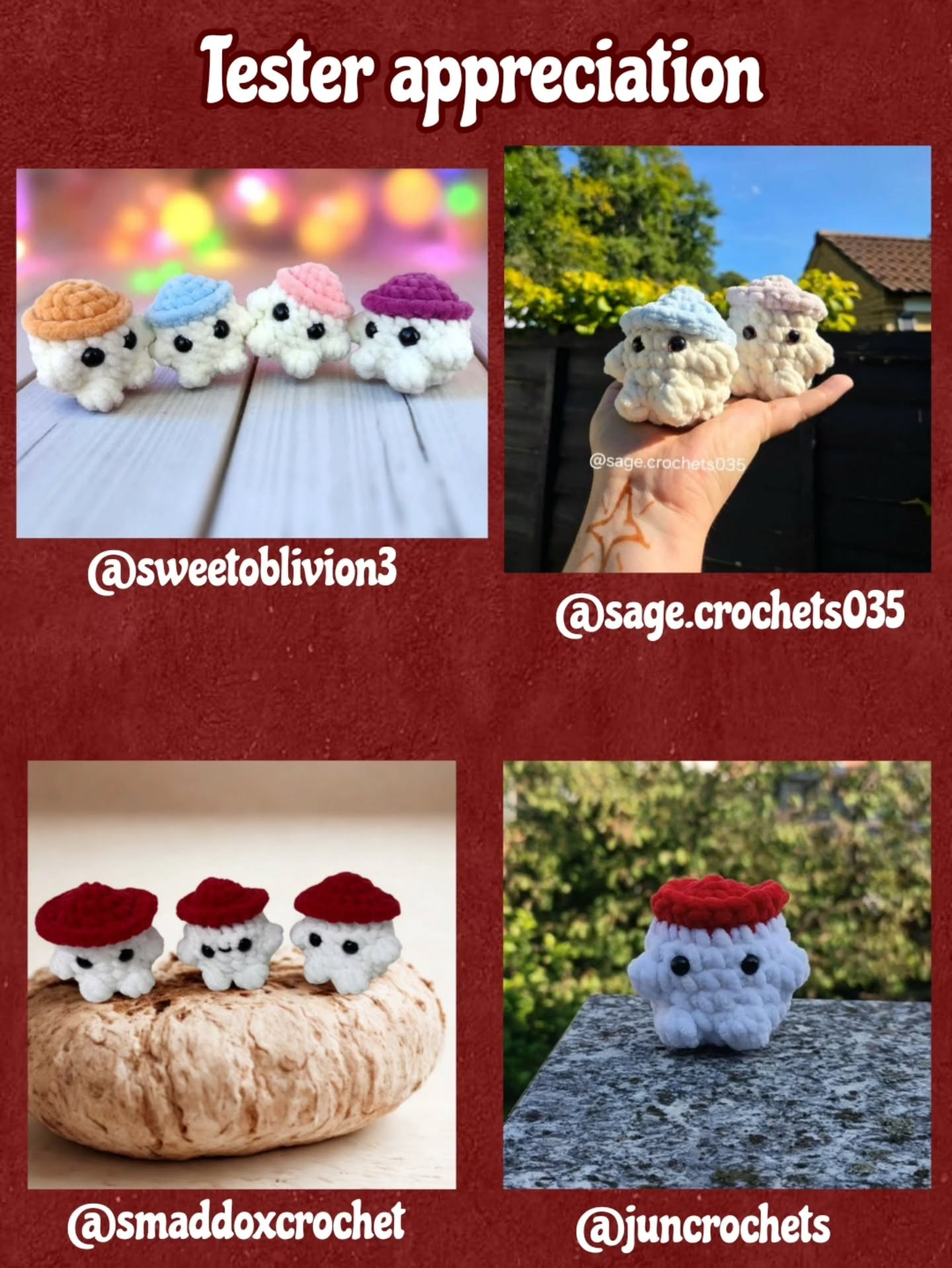 Crochet Pattern for Cute Mushroom Plushie with Red Hat