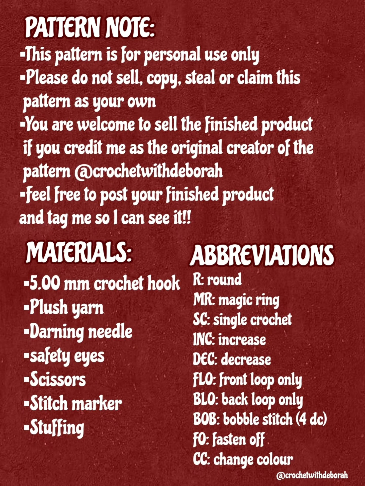 Crochet Pattern for Cute Mushroom Plushie with Red Hat