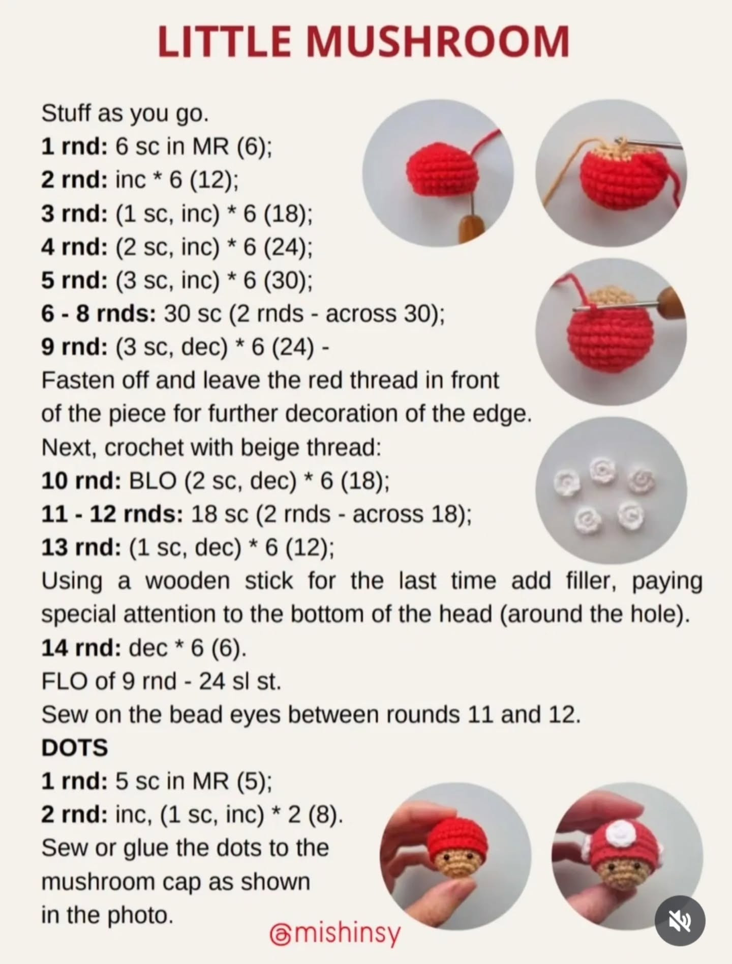 Crochet Pattern for Cute Red-Hat Character Amigurumi Toy