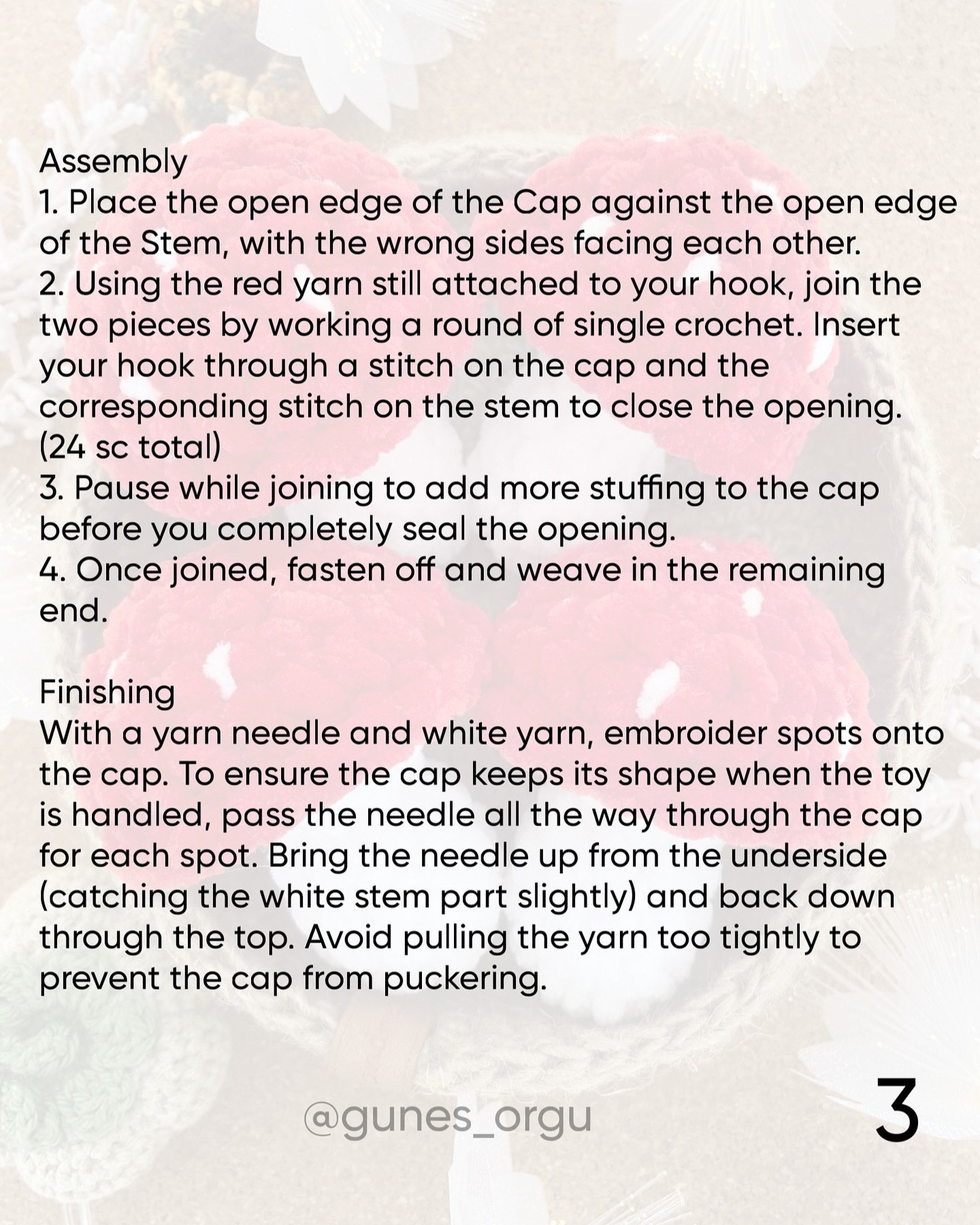 Crochet Pattern for Cute Red Mushrooms - Free Tutorial Included