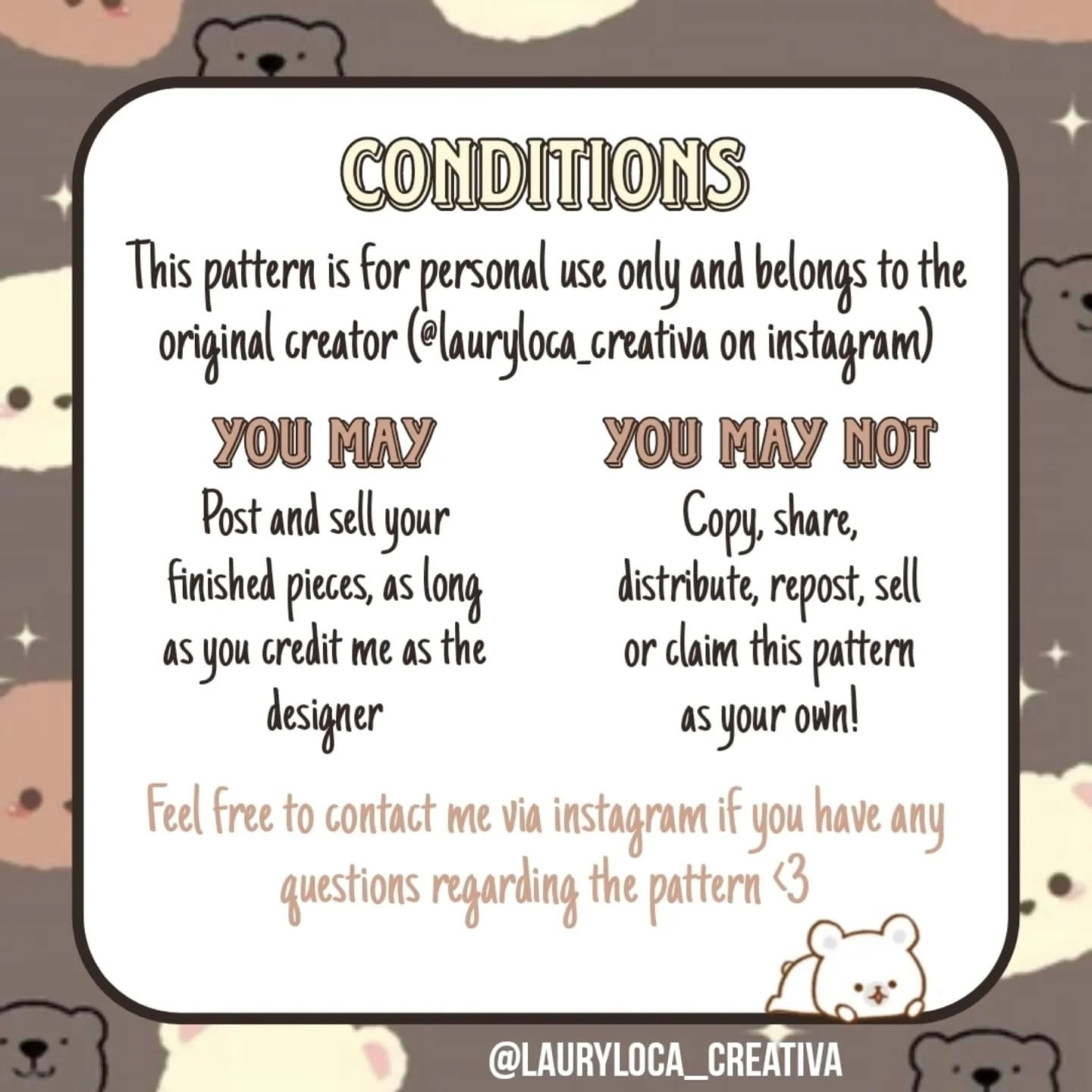 Crochet Pattern for Cute Smool Bears Amigurumi