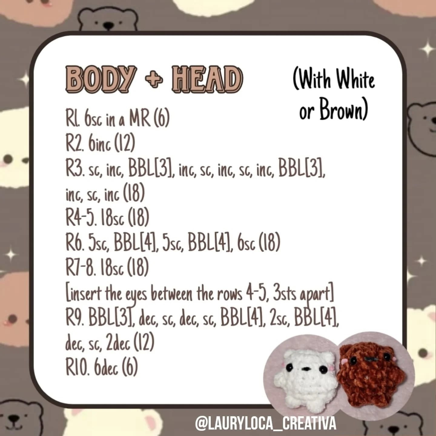 Crochet Pattern for Cute Smool Bears Amigurumi