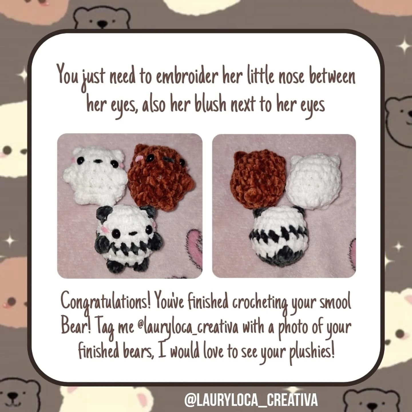Crochet Pattern for Cute Smool Bears Amigurumi