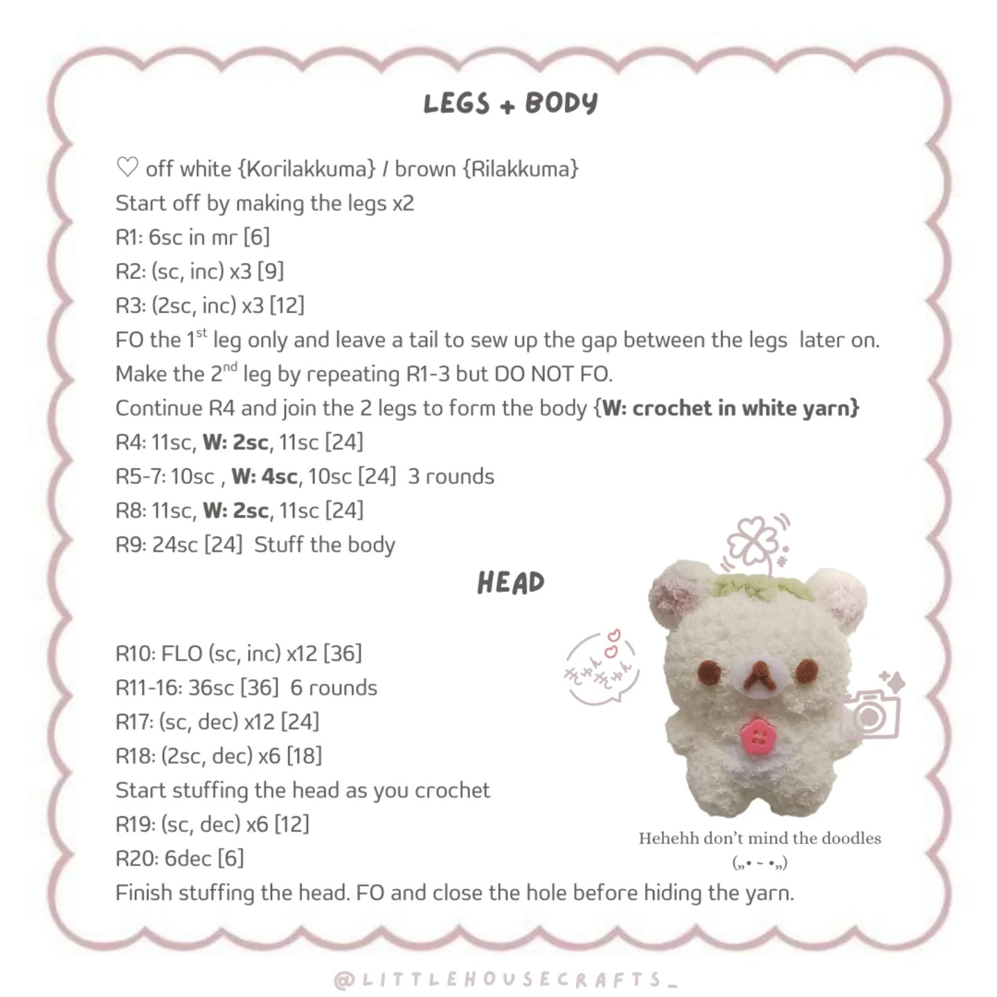 Crochet Pattern for Cute Strawberry Kuma Bears