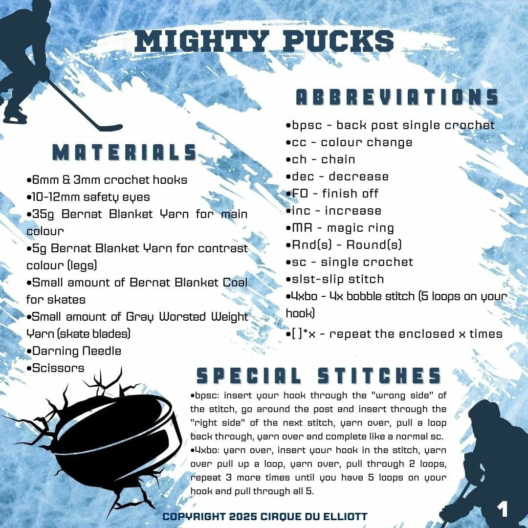 Crochet Pattern for Ice Hockey Pucks - Free and Easy to Follow