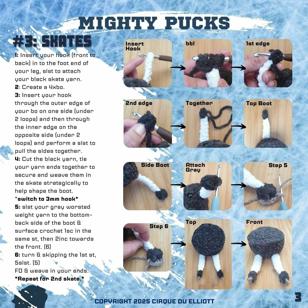Crochet Pattern for Ice Hockey Pucks - Free and Easy to Follow