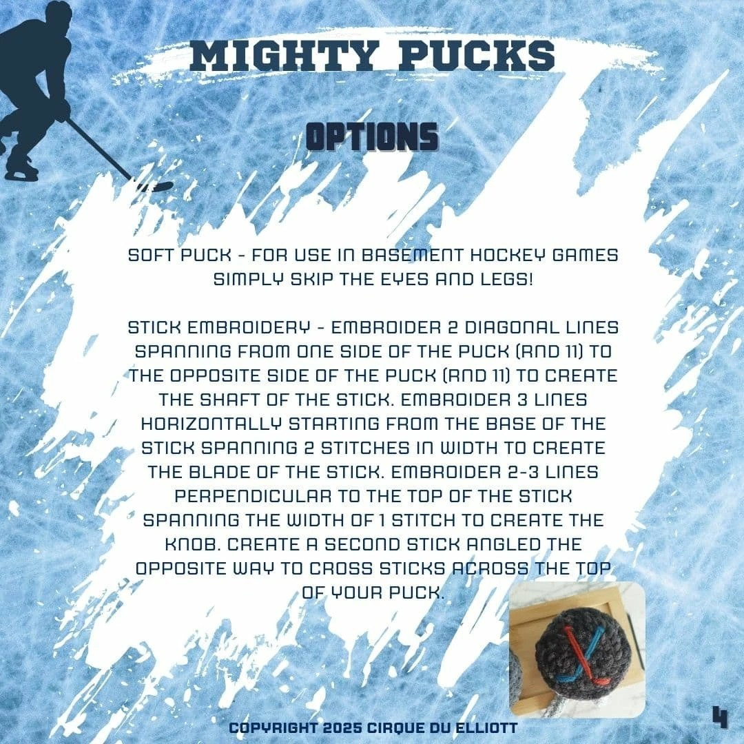 Crochet Pattern for Ice Hockey Pucks - Free and Easy to Follow