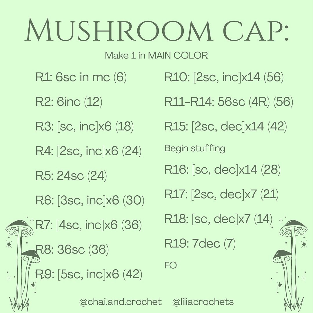 Crochet Pattern for Jumbo Huggable Mushroom Plush Toy