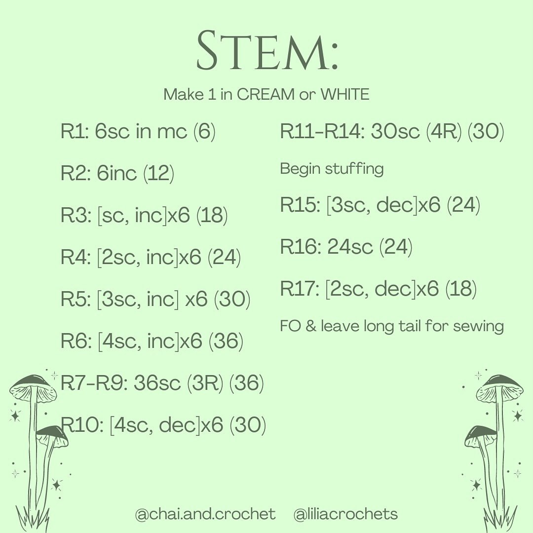 Crochet Pattern for Jumbo Huggable Mushroom Plush Toy