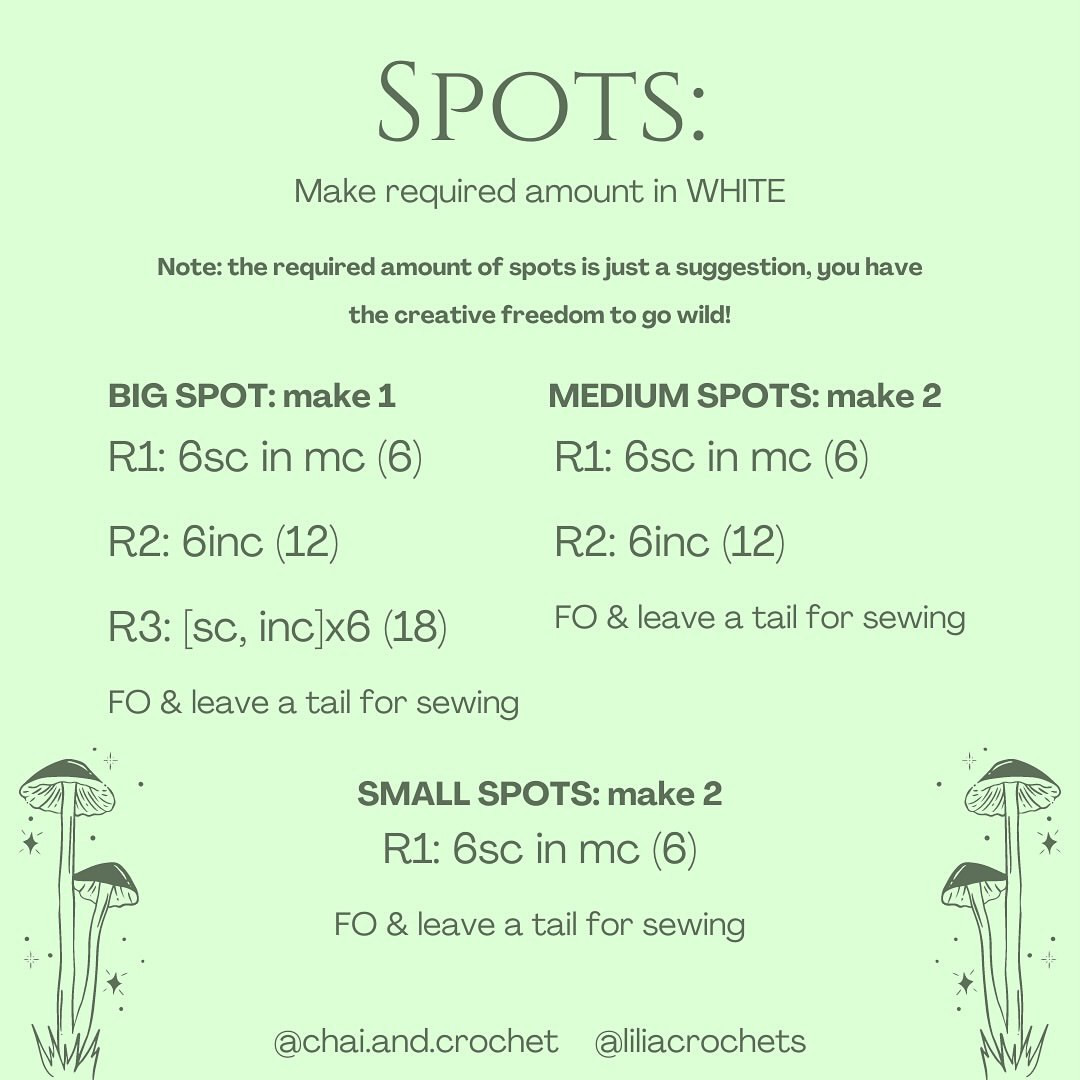 Crochet Pattern for Jumbo Huggable Mushroom Plush Toy