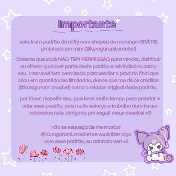 Crochet Pattern for Miffy Bag Charm with Strawberry Hat