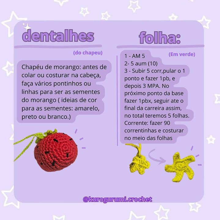 Crochet Pattern for Miffy Bag Charm with Strawberry Hat