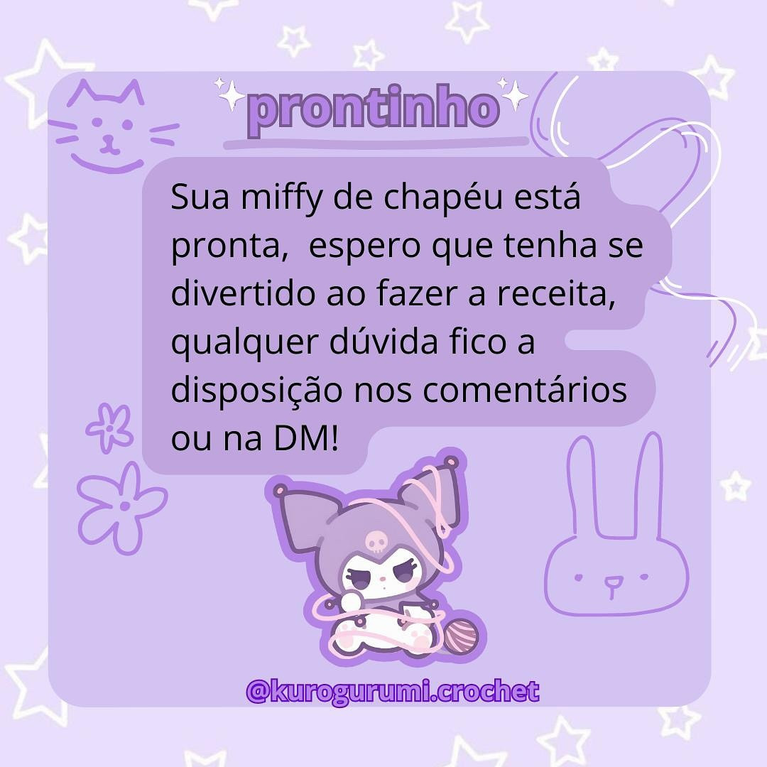 Crochet Pattern for Miffy Bag Charm with Strawberry Hat