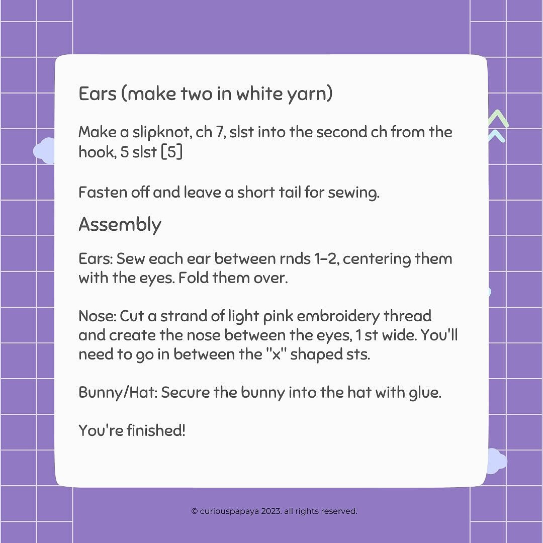 Crochet Pattern for Mini Magician Bunny in a Hat