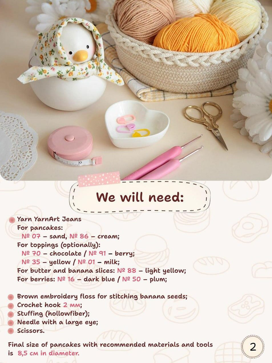 Crochet Pattern for Realistic Stack of Pancakes