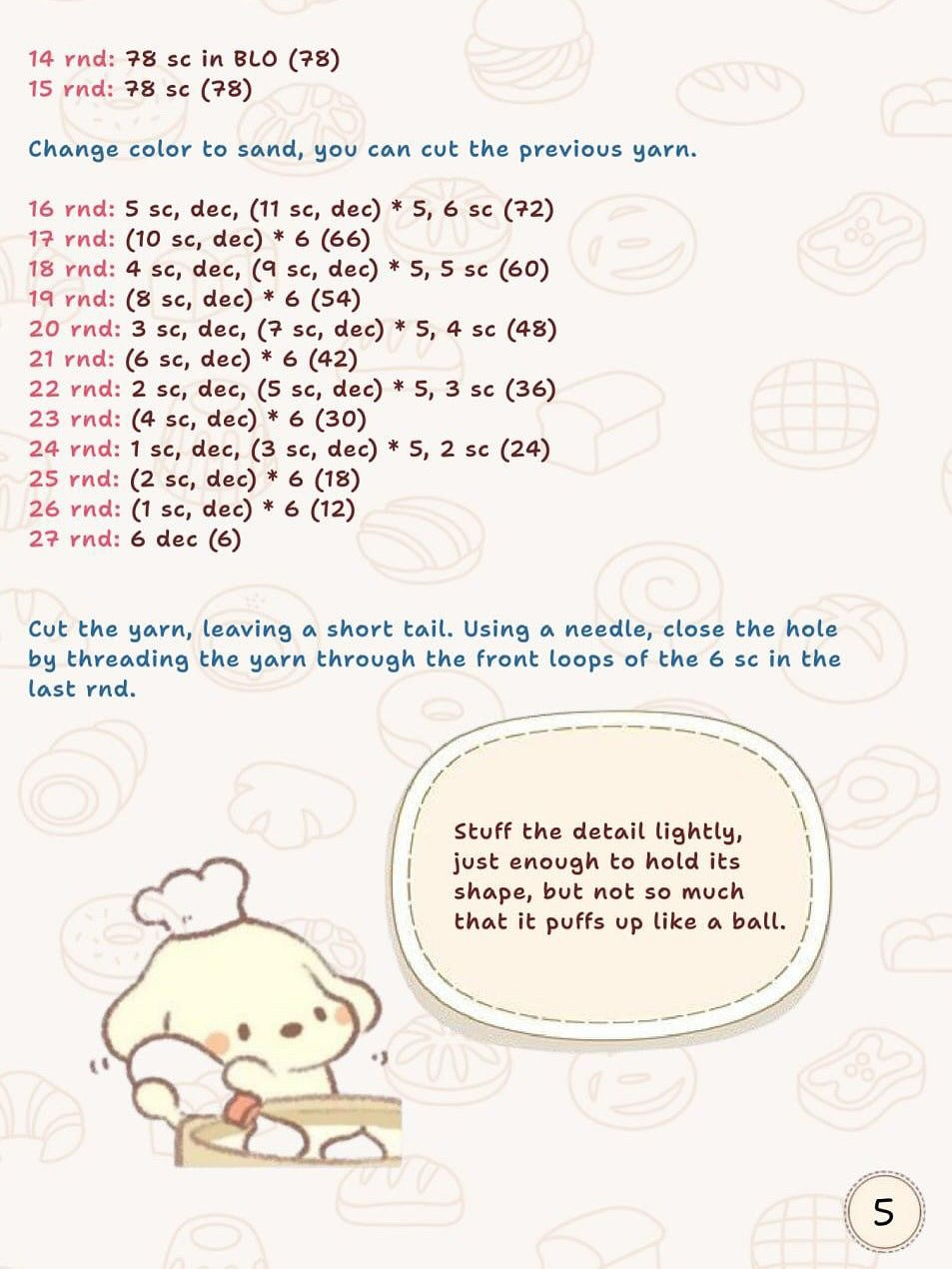 Crochet Pattern for Realistic Stack of Pancakes