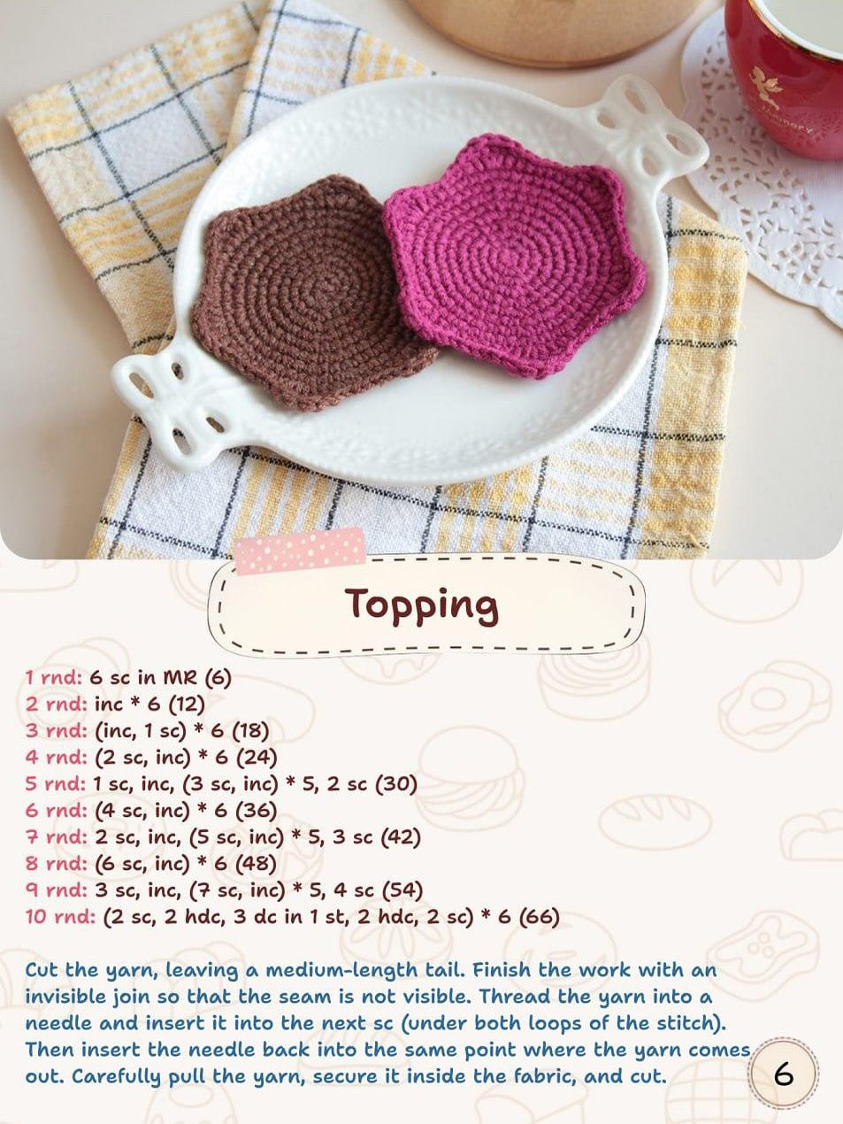 Crochet Pattern for Realistic Stack of Pancakes
