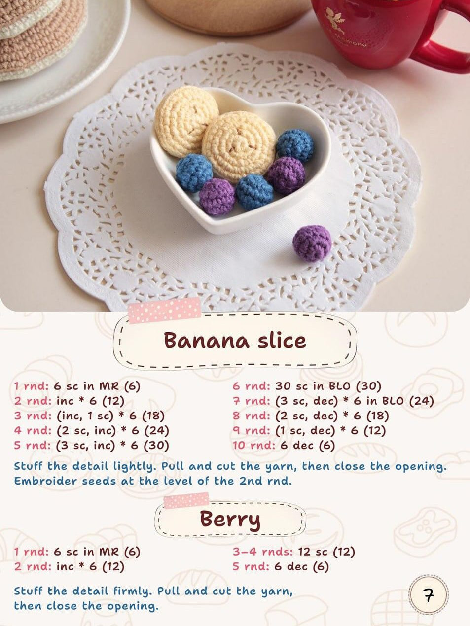 Crochet Pattern for Realistic Stack of Pancakes