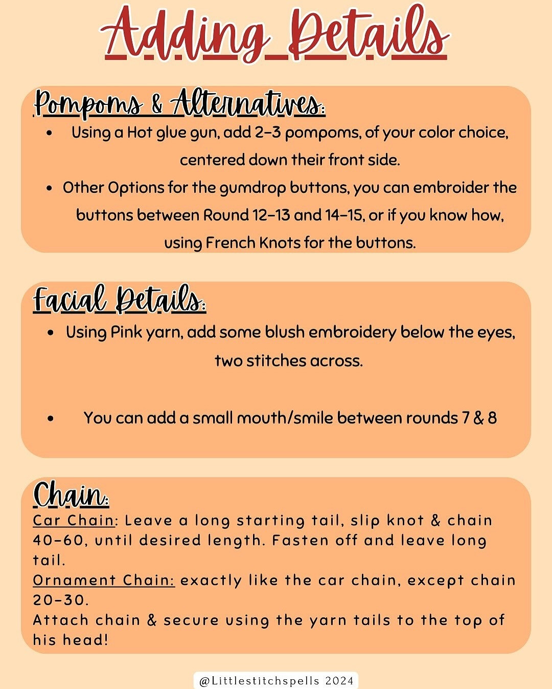 Crochet Pattern for Sitting Gingerbread Couple Ornament