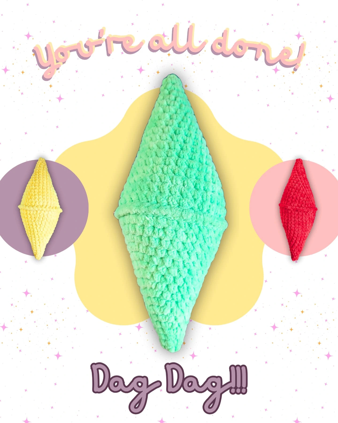 Crochet Pattern for Soft Leaf-Shaped Plush Toy
