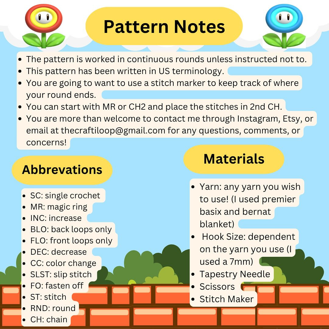 Crochet Pattern: Playful Power Up Flower Design for Craft Lovers