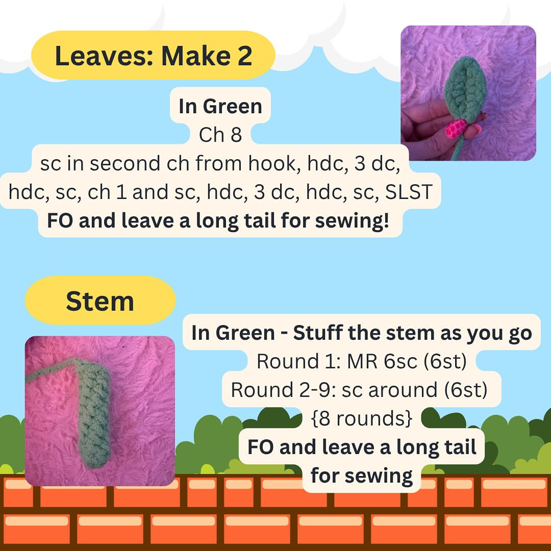 Crochet Pattern: Playful Power Up Flower Design for Craft Lovers