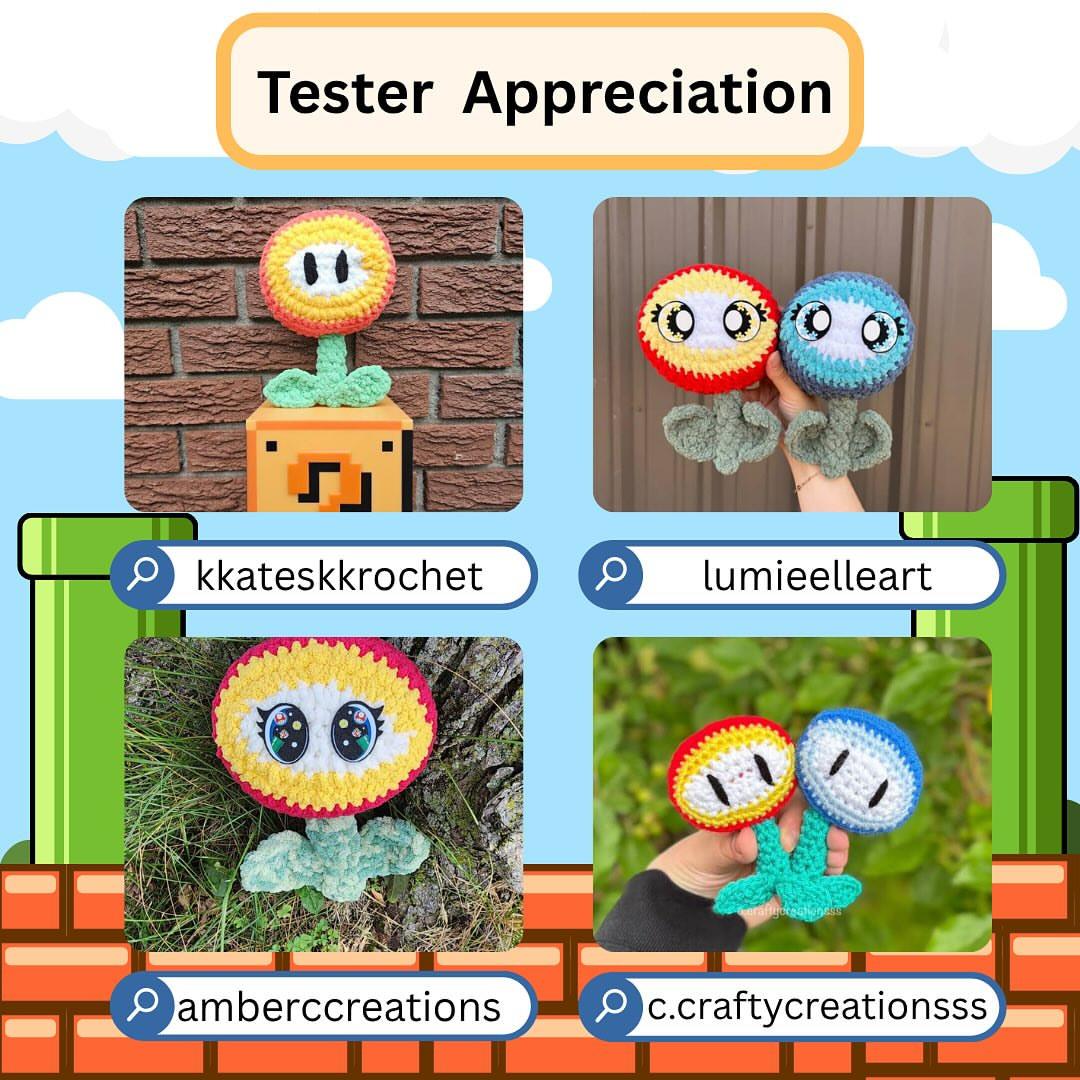 Crochet Pattern: Playful Power Up Flower Design for Craft Lovers